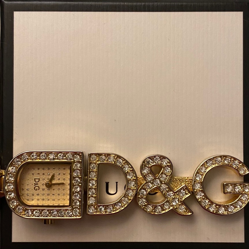 Dolce & Gabbana Gold Rhinestone Watch